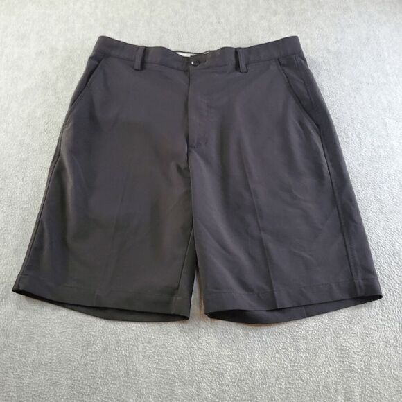 FootJoy Shorts Mens 34 Black Chino Slash Pocket Regular Fit Flat Front Logo - Picture 1 of 10